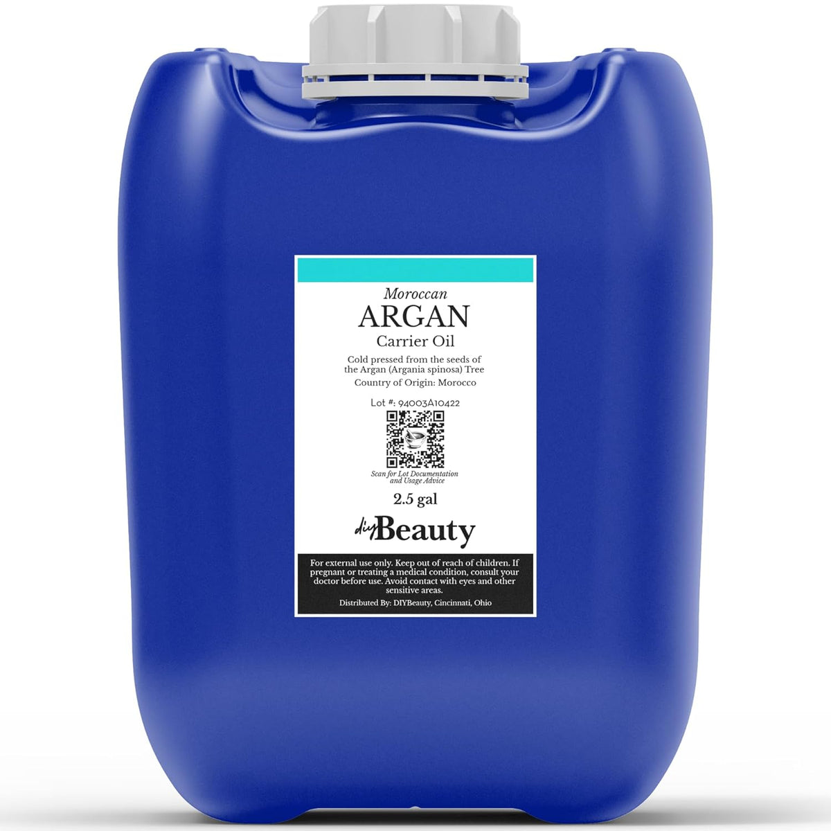 DIYBeauty Bulk Argan Oil - Large 2.5 Gallon Jerrican - Natural, Cold Pressed, 100 Percent Pure