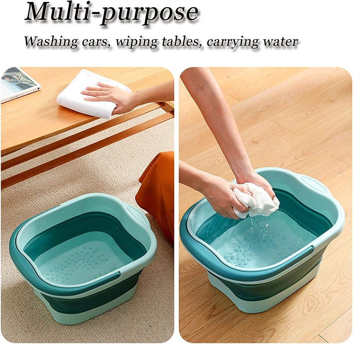 Collapsible Foot Spa Bath Massager for Dry Cracked Feet, Feet Soaking Tub with Massage Acupoint