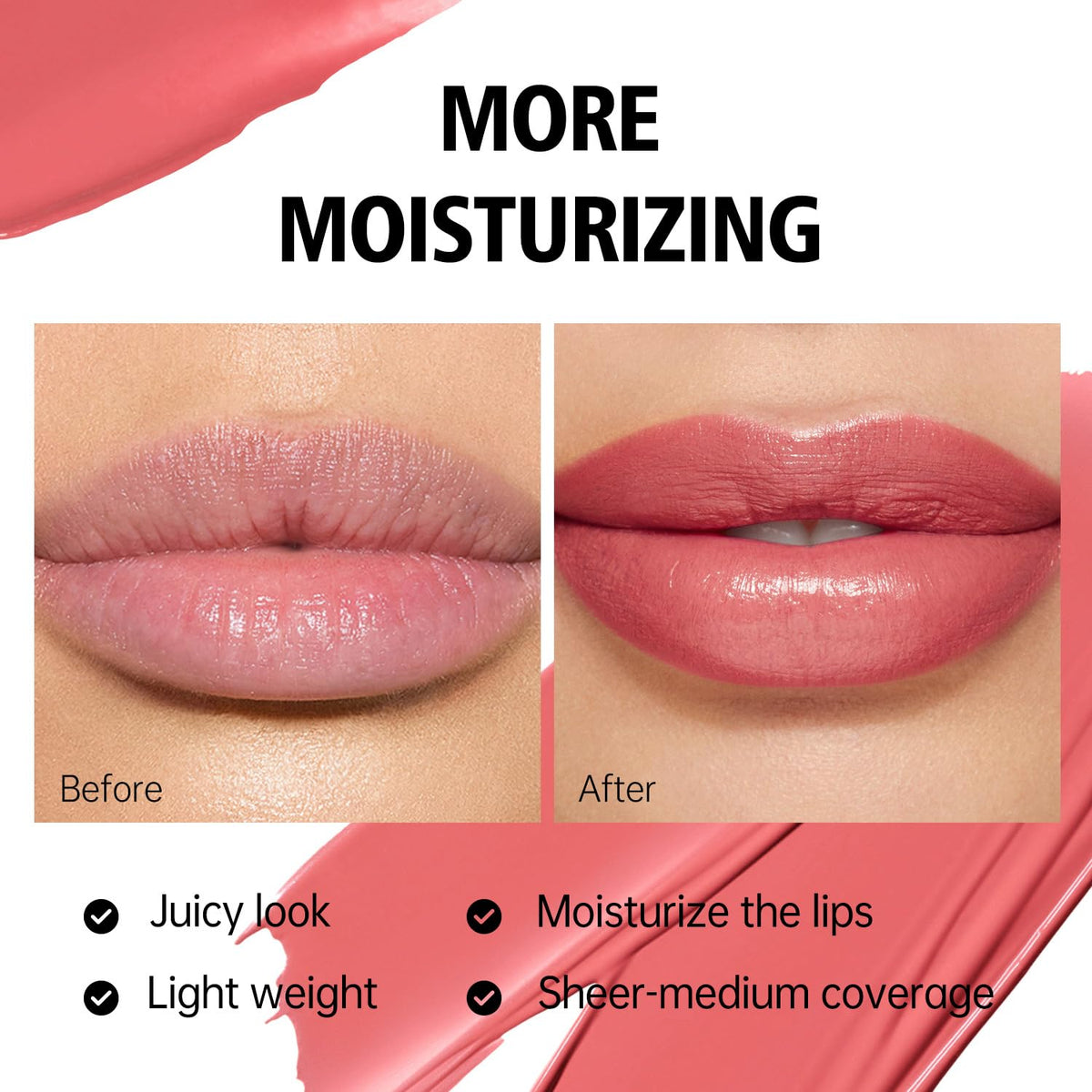 MAKI YIKA Moisture Burgundy Lipstick for Women Hydrate Lip Balm for Dry Cracked Lips Weightless