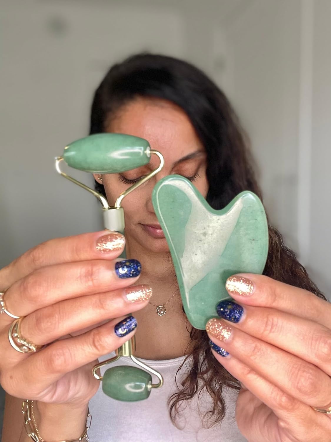 Gua Sha Facial Tools & Face Roller by ROSELYNBOUTIQUE Original Face Massager for Puffiness