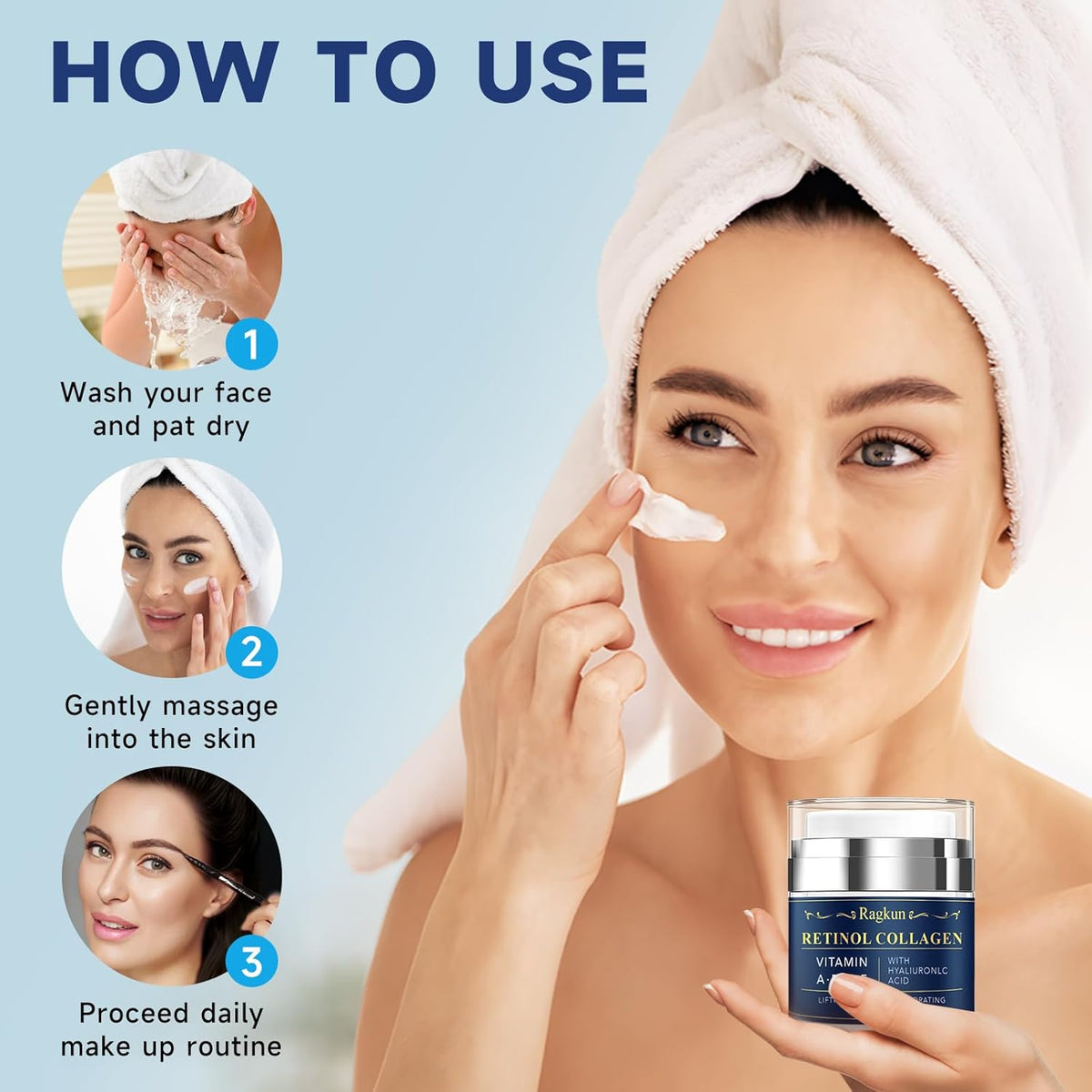 Retinol Cream for Face, Collagen Neck Creams for Tightening and Firming, Anti Aging Day & Night