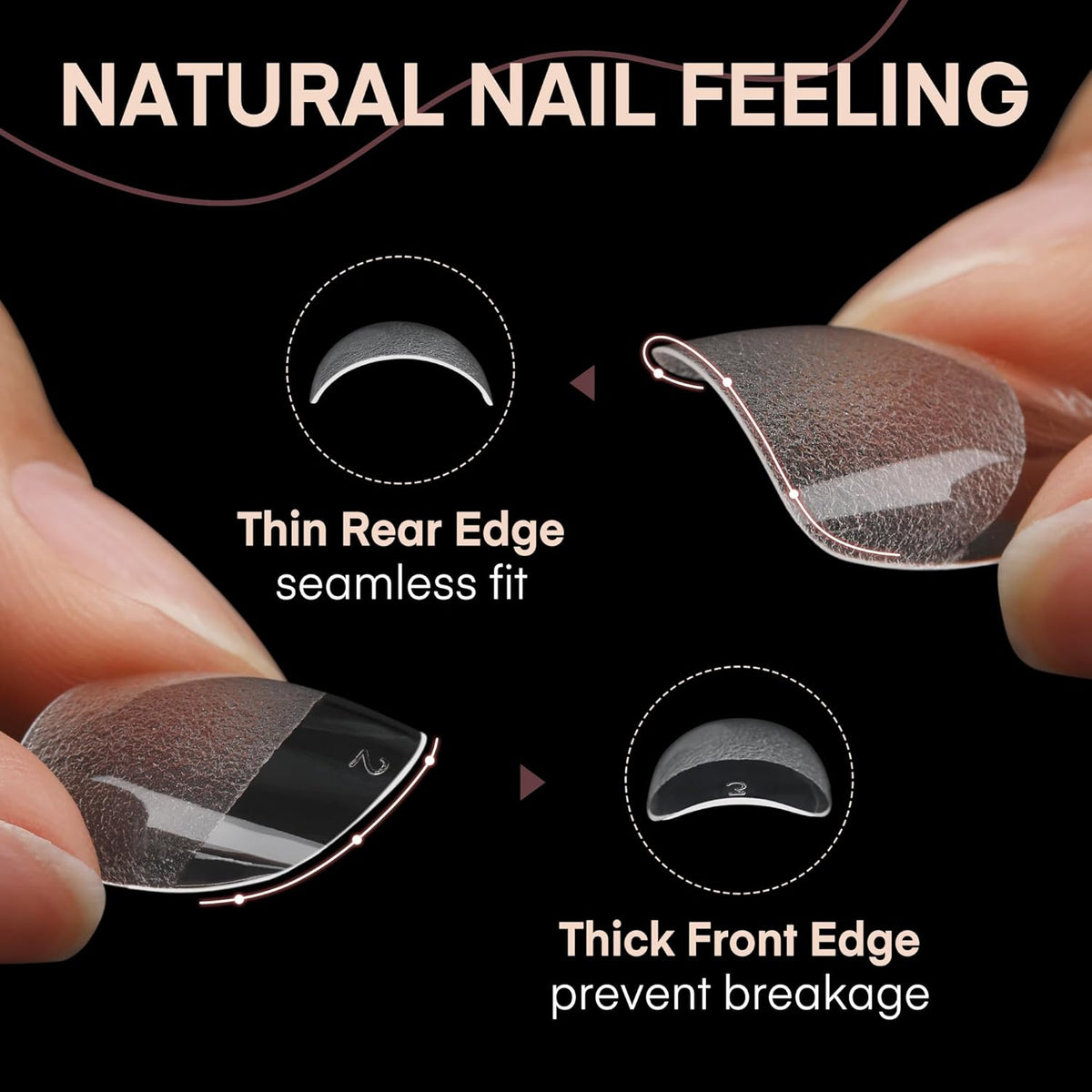 Short Oval Round Nail Tips, 504Pcs Pre-shaped Gel Short Nail Tips Oval Shape, 15 Sizes Half Matte