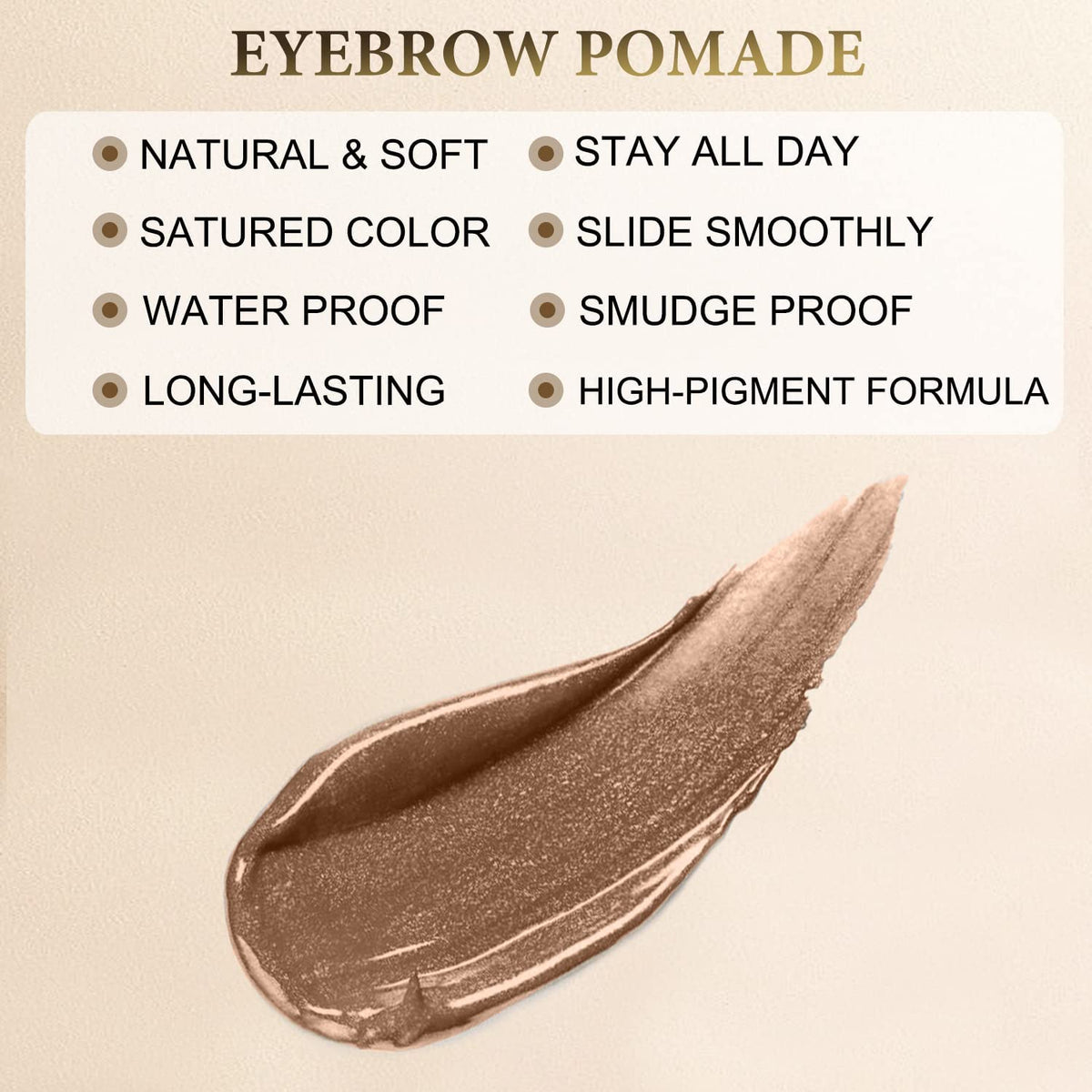 Eyebrow Pomade - Waterproof Brow Pomade for Long-lasting Results,Smudge Proof and Sweat Resistant