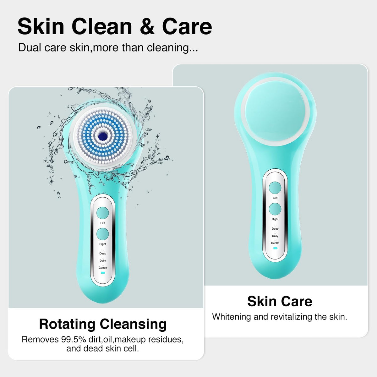 Face Scrubber Exfoliator,Facial Cleansing Brush Rechargeable IPX7 Waterproof with 5 Brush