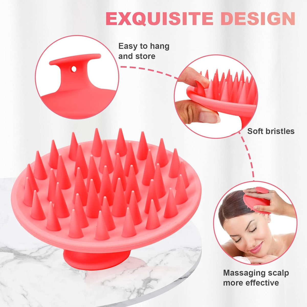 Silicone Scalp Massager Shampoo Brush, Scalp Brush for Hair Growth & Dandruff Removal, Hair