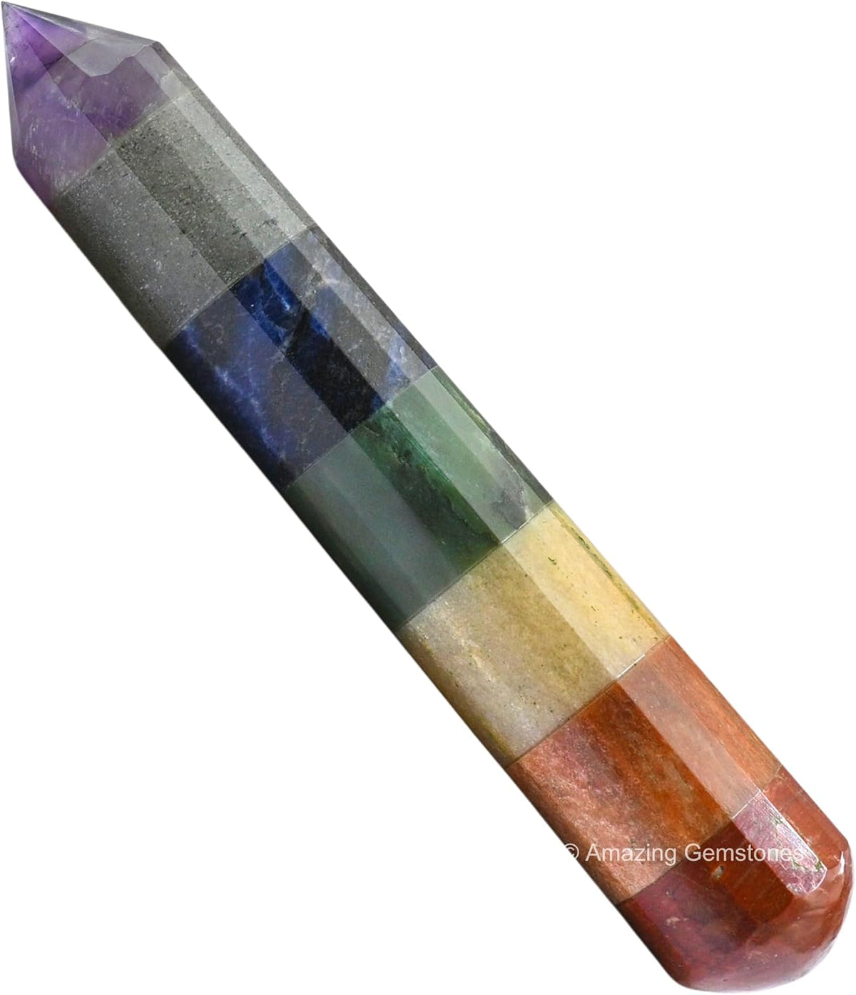 Amazing Gemstone Large Chakra Crystal Wand Massage Stick - Pelvic Wand Gua Sha for Adults