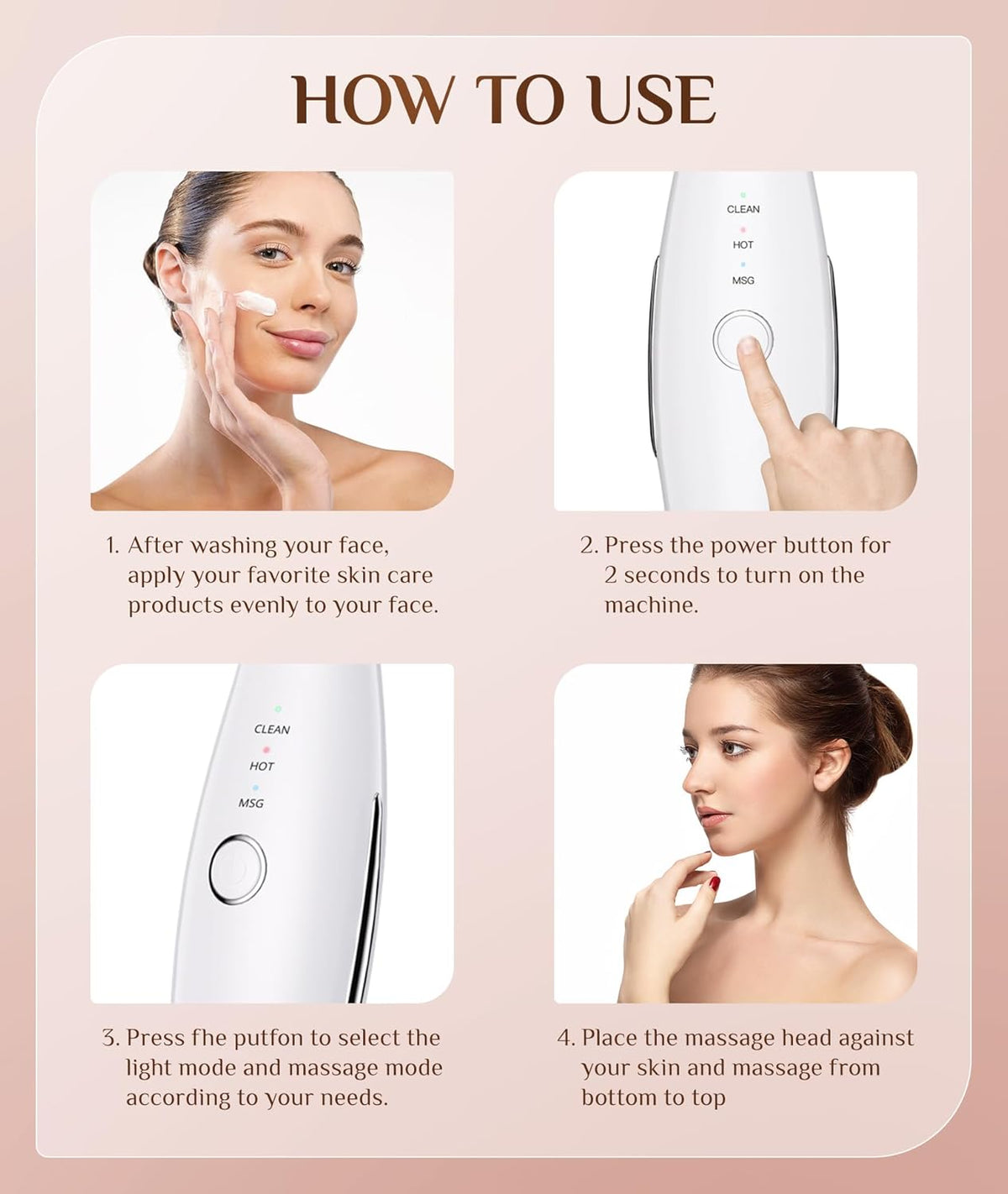 7 Color Galvanic Machines - Red Light Therapy for Face and Neck, Face Massager Tool for Wrinkles