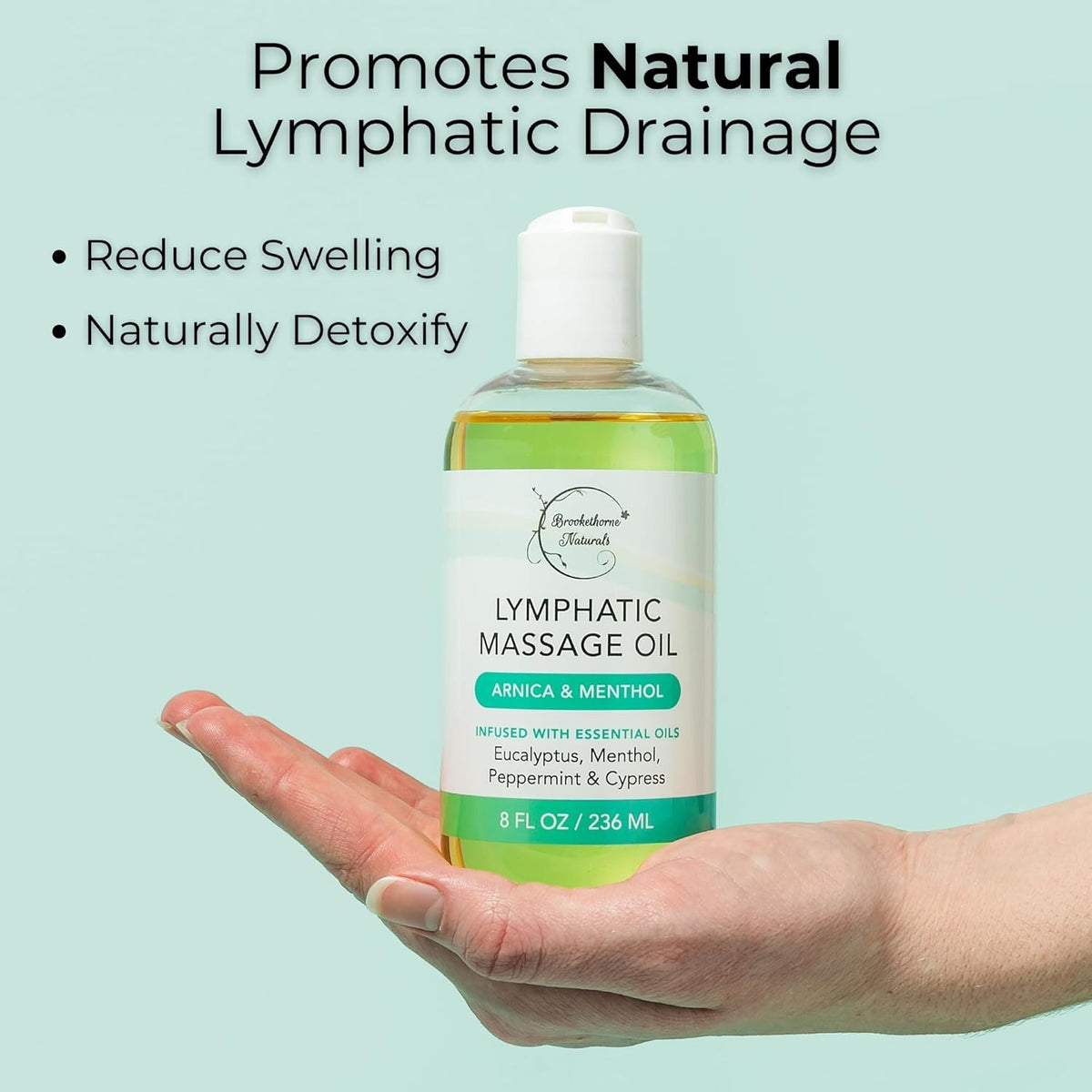 Lymphatic Drainage Massage Oil for Massage Therapy | Premium Quality, 100% Natural with Arnica