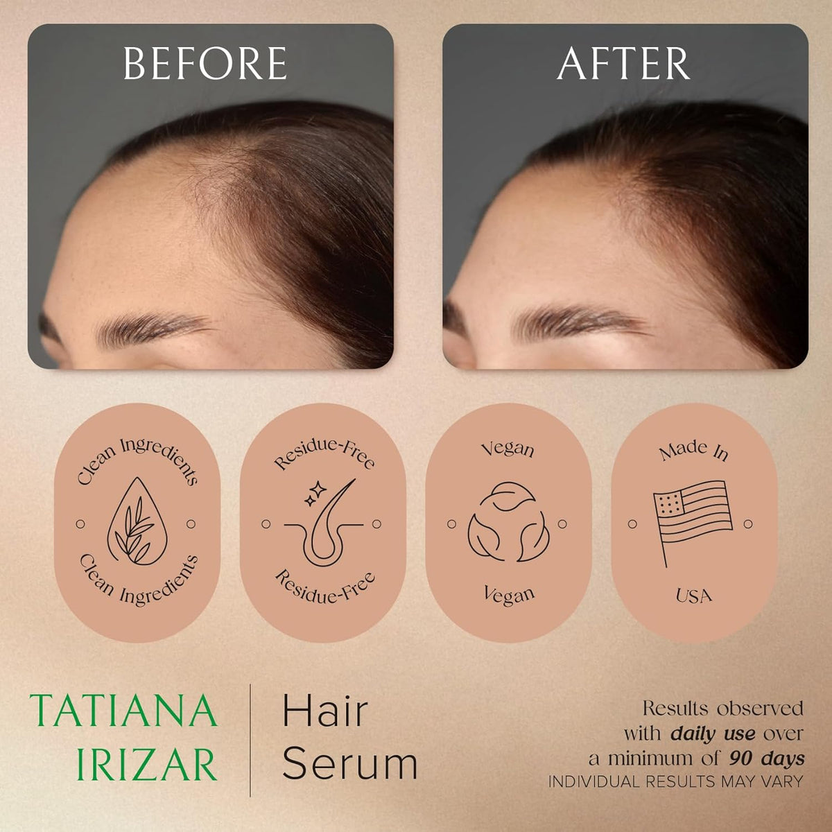 Hair Serum for Hair Growth Serum Women Made in USA - Scalp Serum for Hair Growth Non-Greasy