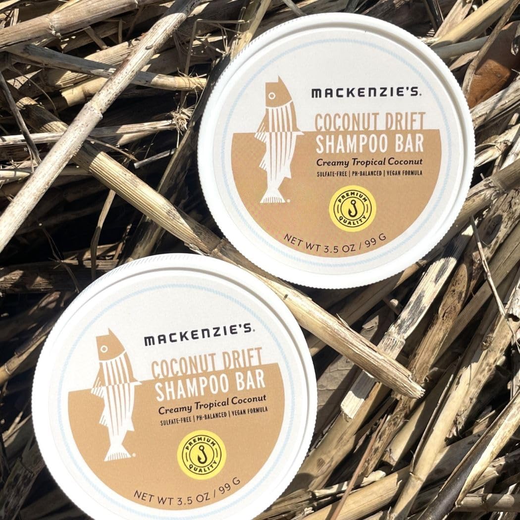 MACKENZIE'S Coconut Drift Shampoo Bar - Gifts for Fishermen - Vegan - Sulfate-Free - Eco Friendly