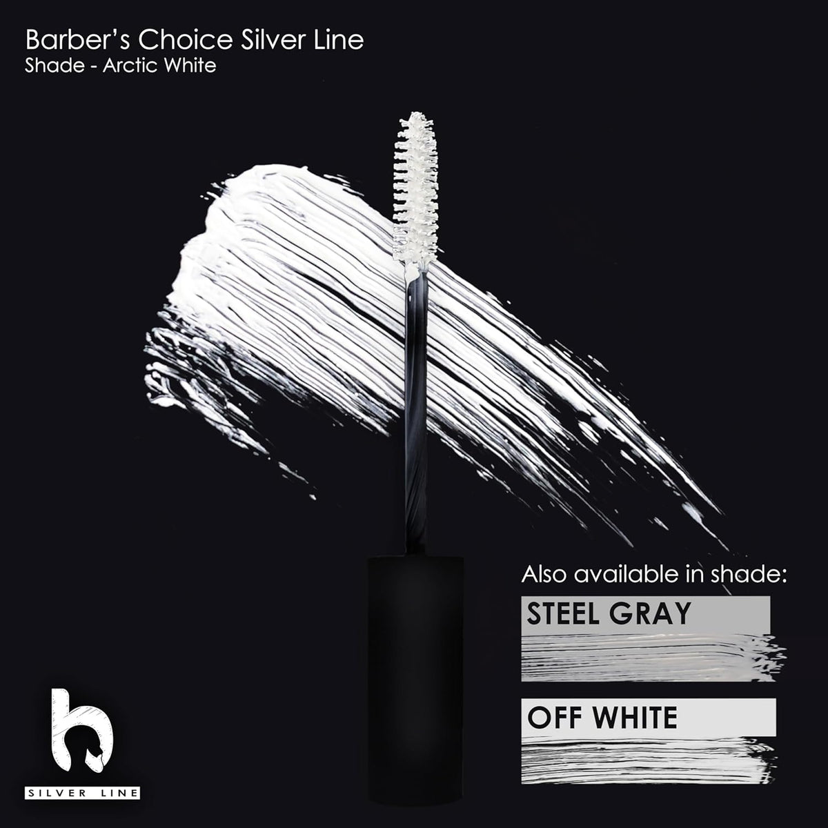 Barbers Choice Silver Line, Facial Hair Brush on Temporary Color for Silver Fox Men- Instantly