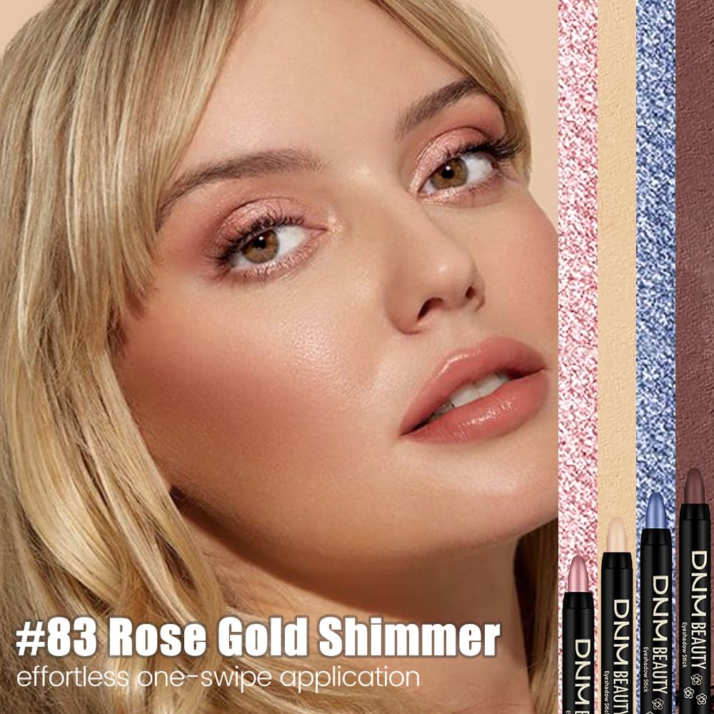 Kaely Cream Eye Shadow Sticks, Rose Gold Shimmer Eyeliner Pencil Eyeshadow Palette Makeup, Eye
