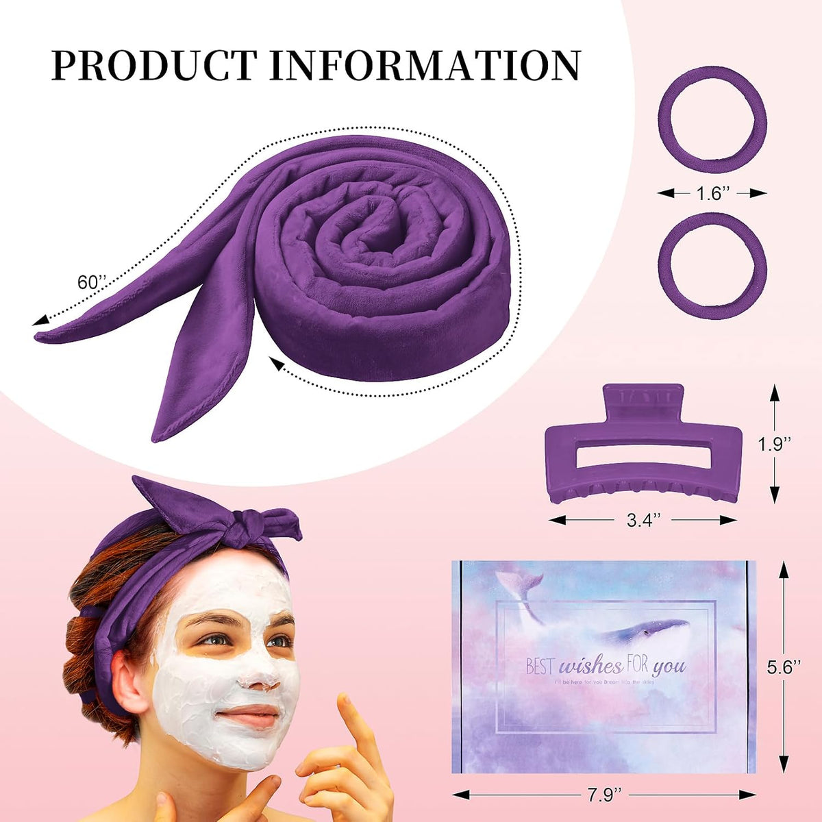 Heatless Curling Rod Headband, Upgraded 60' Extra Long Soft Velvet Hair Curlers to Sleep In, No