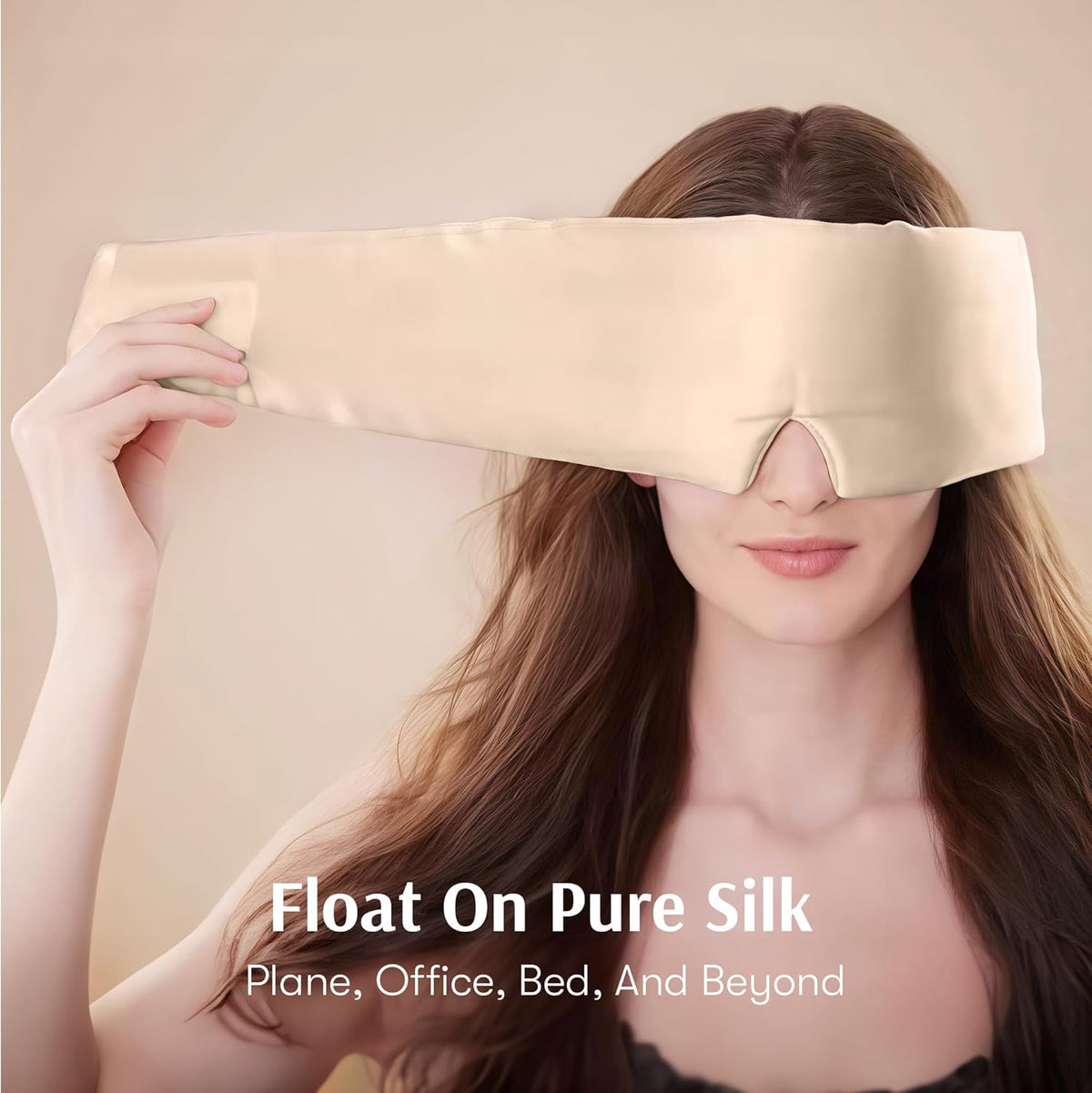 Silk Sleep Mask for Women and Men, Side Sleeper, 22 Momme Pure Mulberry Silk Total Blackout 100%
