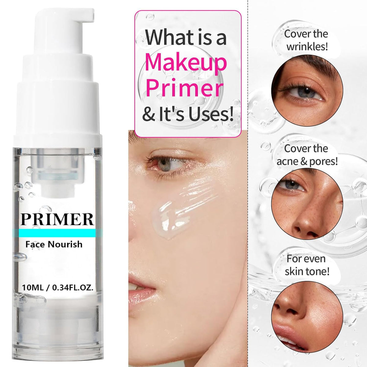 AirBrush Silky Mist Foundation Spray Makeup With Primer and Brush, Full Coverage Foundation for