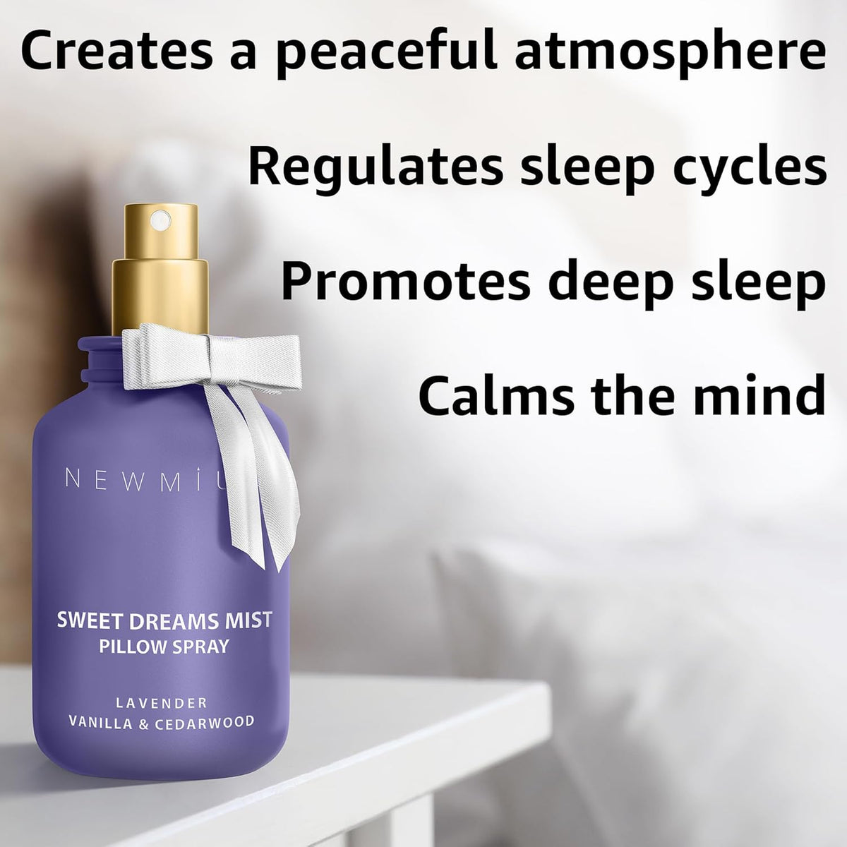 Sweet Dreams Sleep Pillow Spray Lavender Vanilla Cedarwood Essential Oils Aromatherapy Mist Calming
