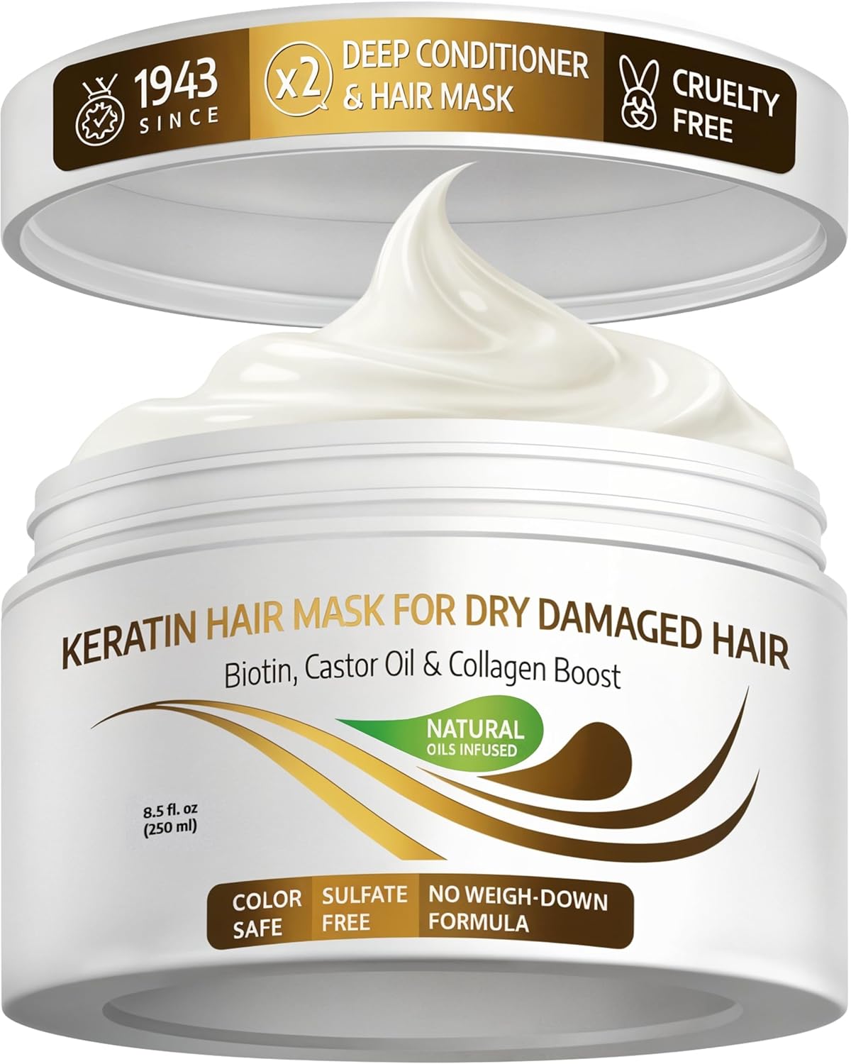 VITAMINS hair cosmetics Keratin Hair Mask - Protein Repair Keratin Treatment - Deep Conditioner for