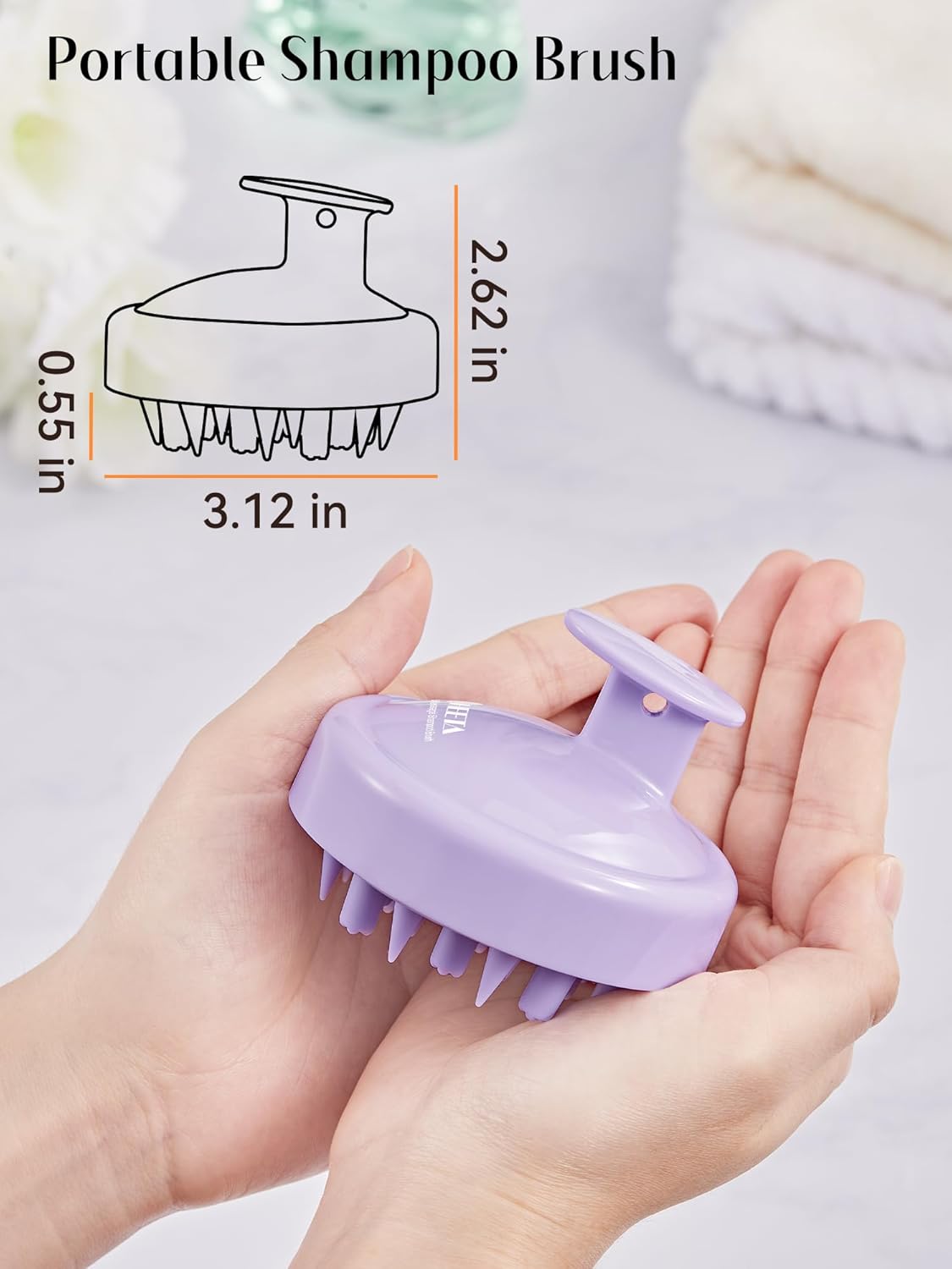 HEETA Hair Scalp Massager Brush, Updated Scalp Exfoliator with Soft Silicone Bristles, Wet & Dry