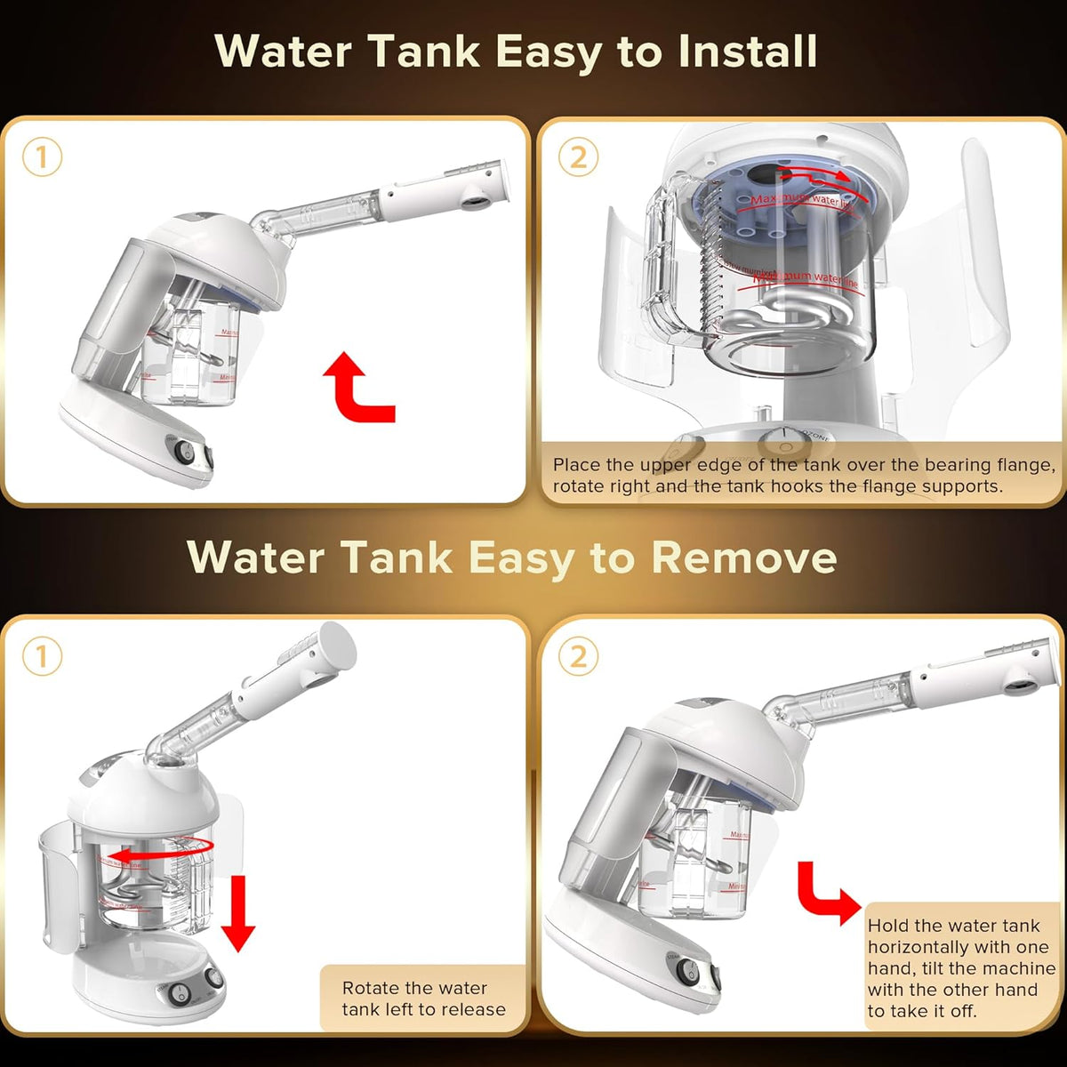 Easy to Clean Facial Steamer, Portable Nano Ionic Face Steamer for Facial Deep Cleaning, with 360°