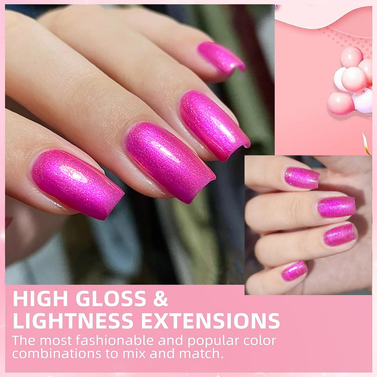 Major Dijit Quick Dry Nail Polish Pearl Magenta Pink Summer Nail Lacquer for Nail Art Regular Nail