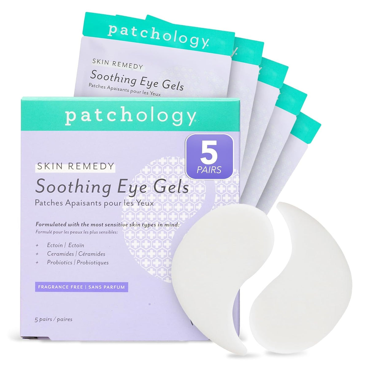 Patchology Skin Remedy Soothing Eye Gels – Ultra-Soft Hydrogel Undereye Masks with Ectoin