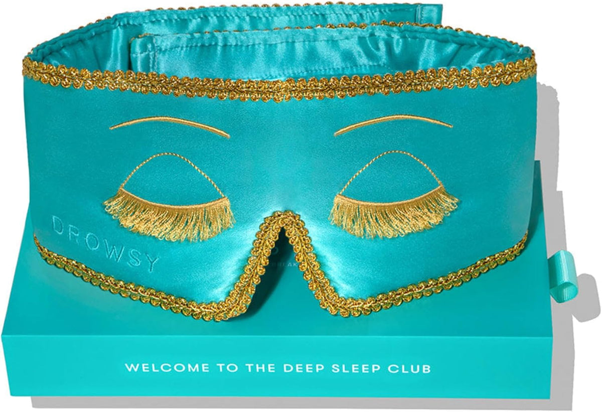 DROWSY Breakfast at Drowsy Silk Sleep Mask – 100% Pure Mulberry Silk, Total Blackout, Ultra-Soft &