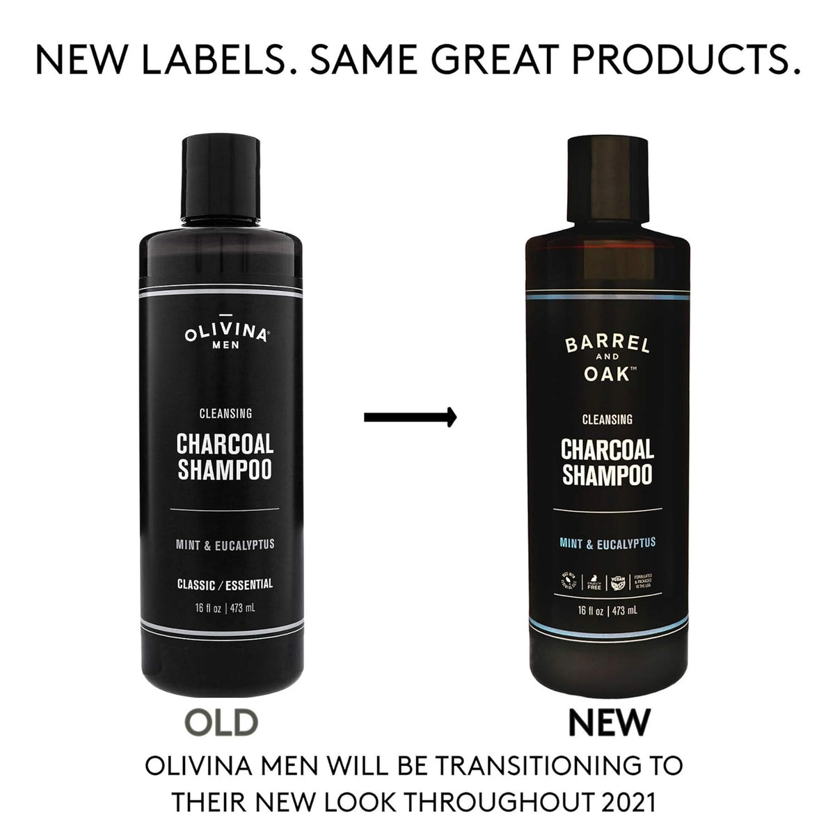Barrel and Oak - Cleansing Charcoal Shampoo, Clarifying Shampoo, Hair Care for Men, Deep Cleans &