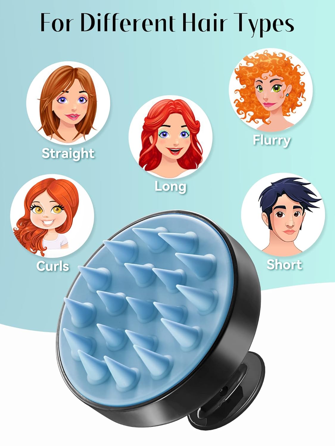 HEETA Shampoo Scalp Brush Massager Hair Growth, Scalp Scrubber with Soft Silicone Bristles for Hair