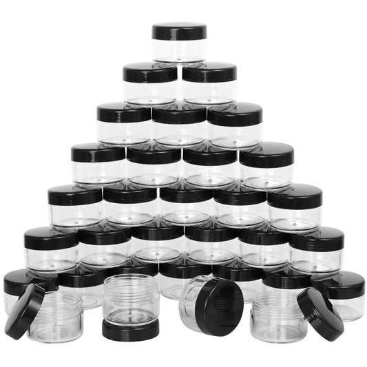 100 Count Small Sample Containers Makeup Jars 15 Gram Cosmetic Containers with Lids Black Traveling