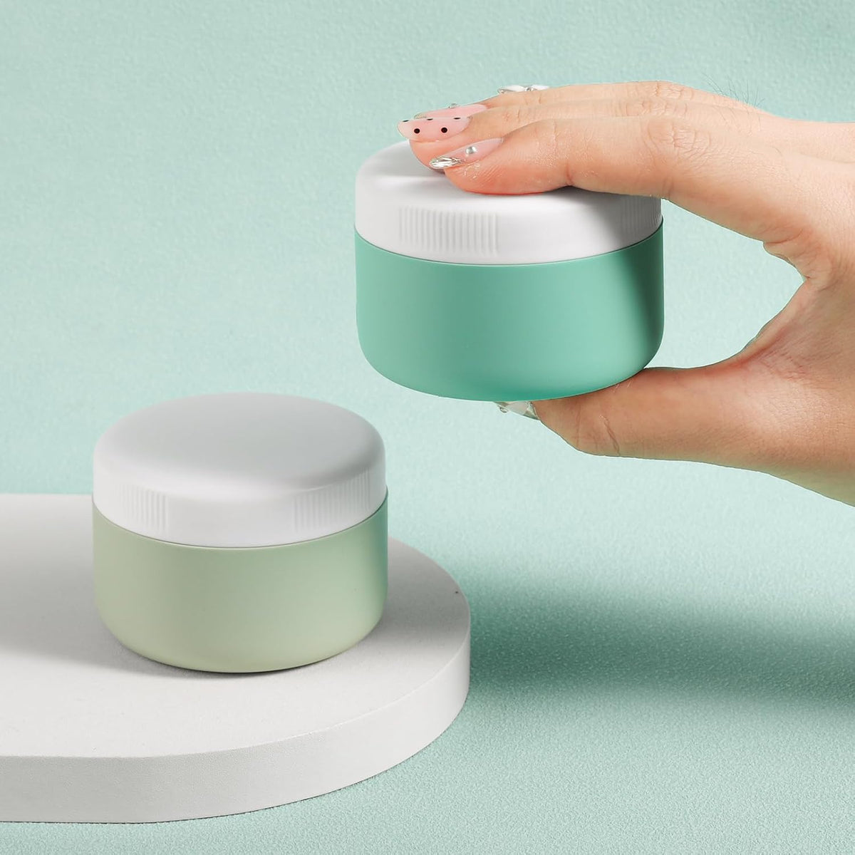 Travel Containers for Toiletries, Silicone Cream Jars BPA-Free, Leak-proof 2oz Travel Size