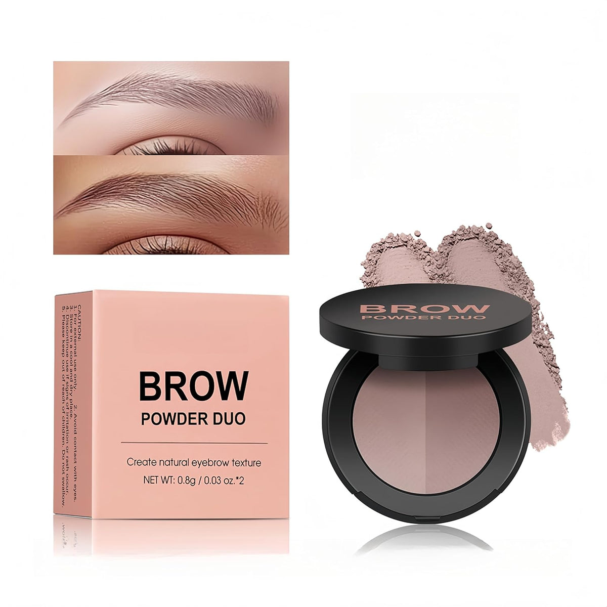 MAEPEOR Brow Powder Duo 6 Colors Natural Smooth Eyebrow Powder Professional Brow Contour Palette