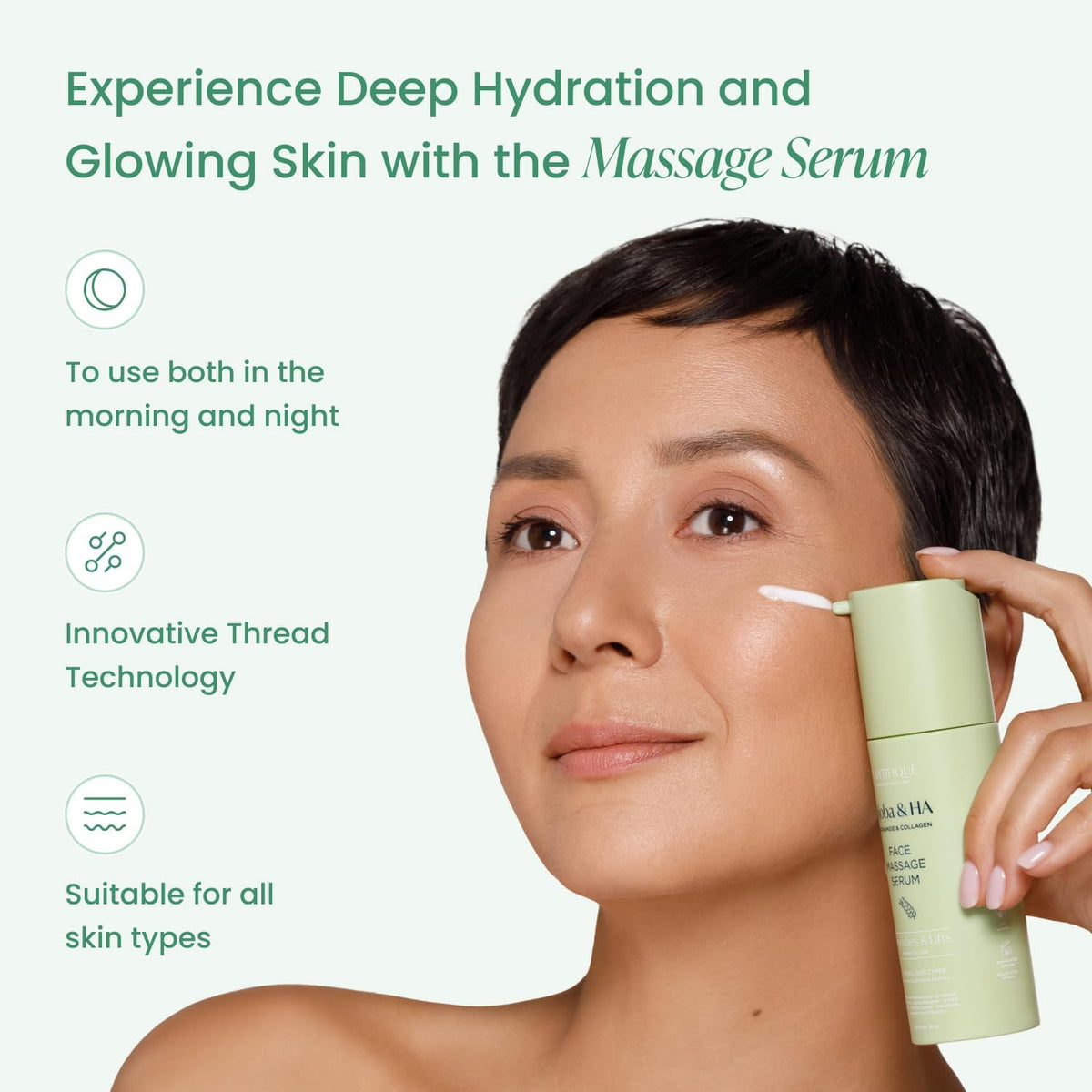 PLANTIFIQUE Massage Ritual Set: Premium Certified Jade Gua Sha + Jojoba Oil & HA Serum Skin Care