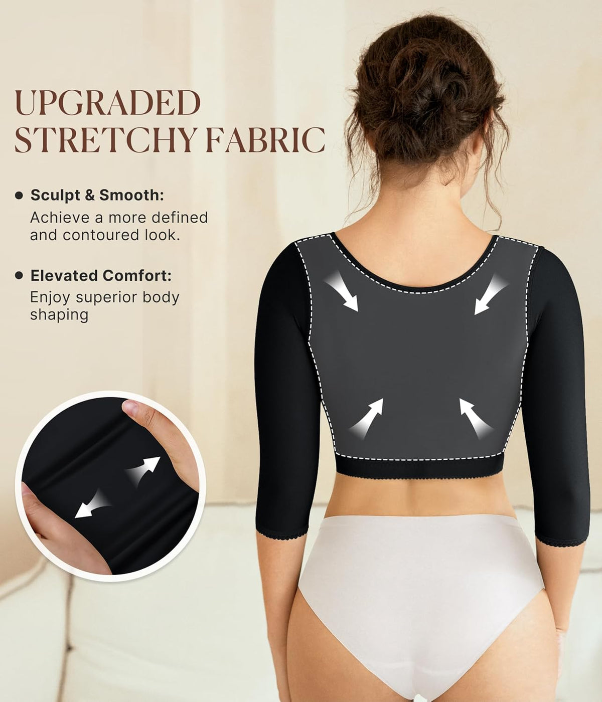 BRABIC Upper Arm Shaper Post Surgical Slimmer Compression Sleeves Posture Corrector Tops Shapewear
