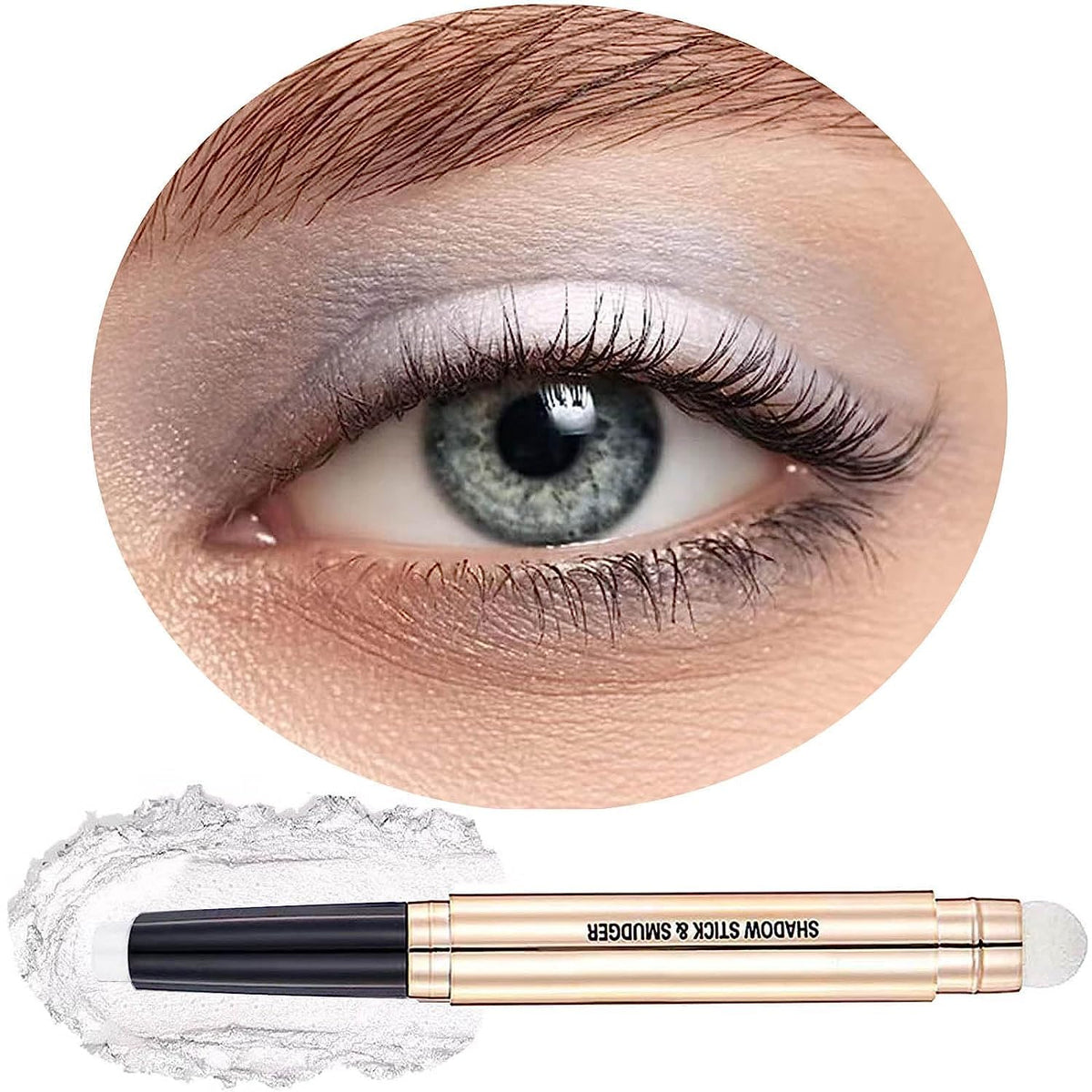White Eyeshadow Stick Makeup, Highlighter Matte Cream Eye Shadow Pencil, Waterproof Hypoallergenic