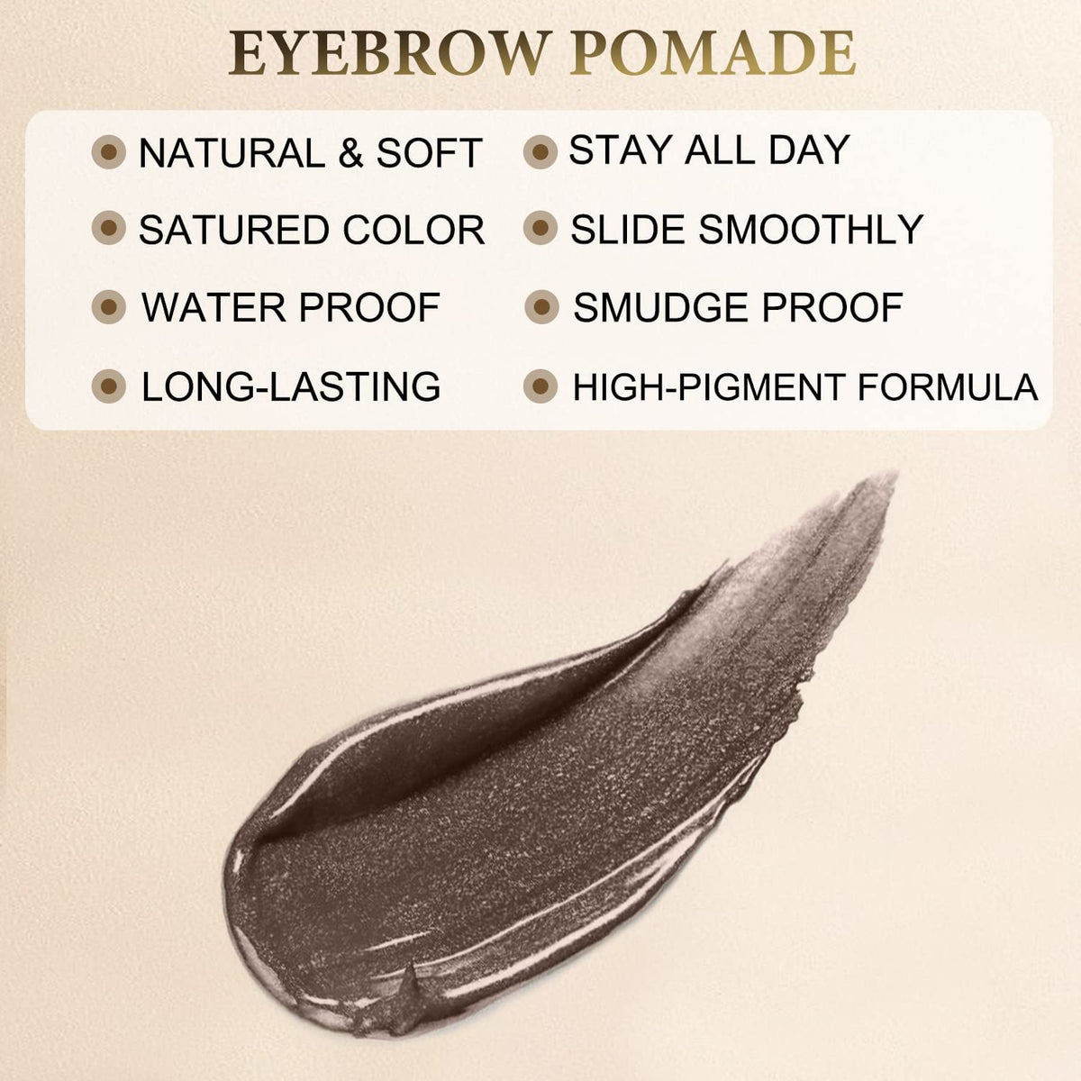 Eyebrow Pomade - Waterproof Brow Pomade for Long-lasting Results,Smudge Proof and Sweat Resistant