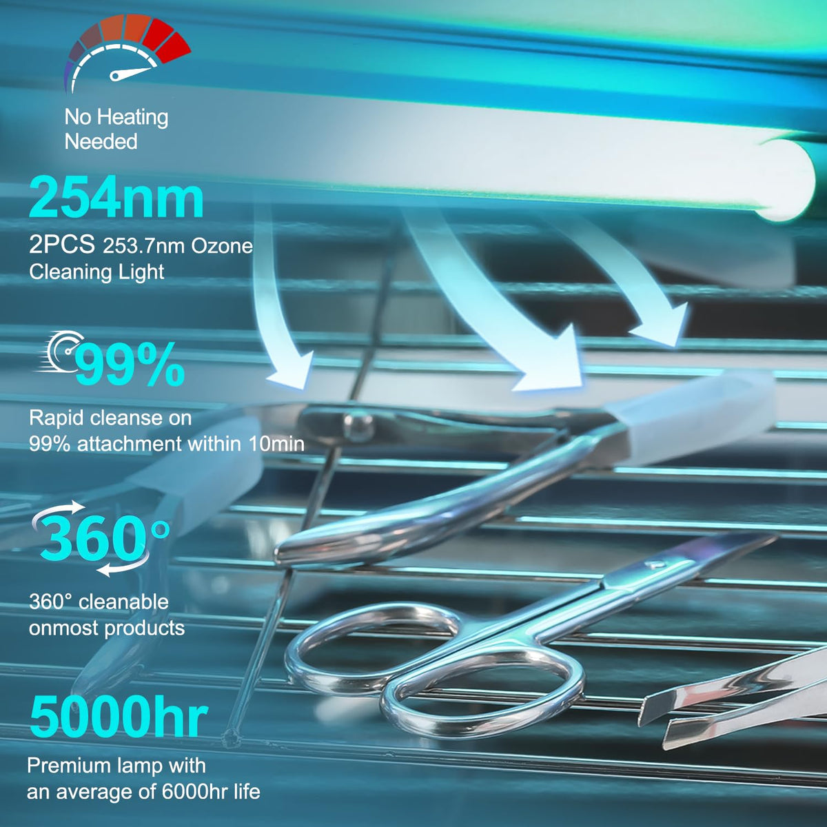 Nail Tool Cleaning Cabinet, Large Capacity Cleaner Box Cleaner Cabinet Cleaning Machine Barber Tool