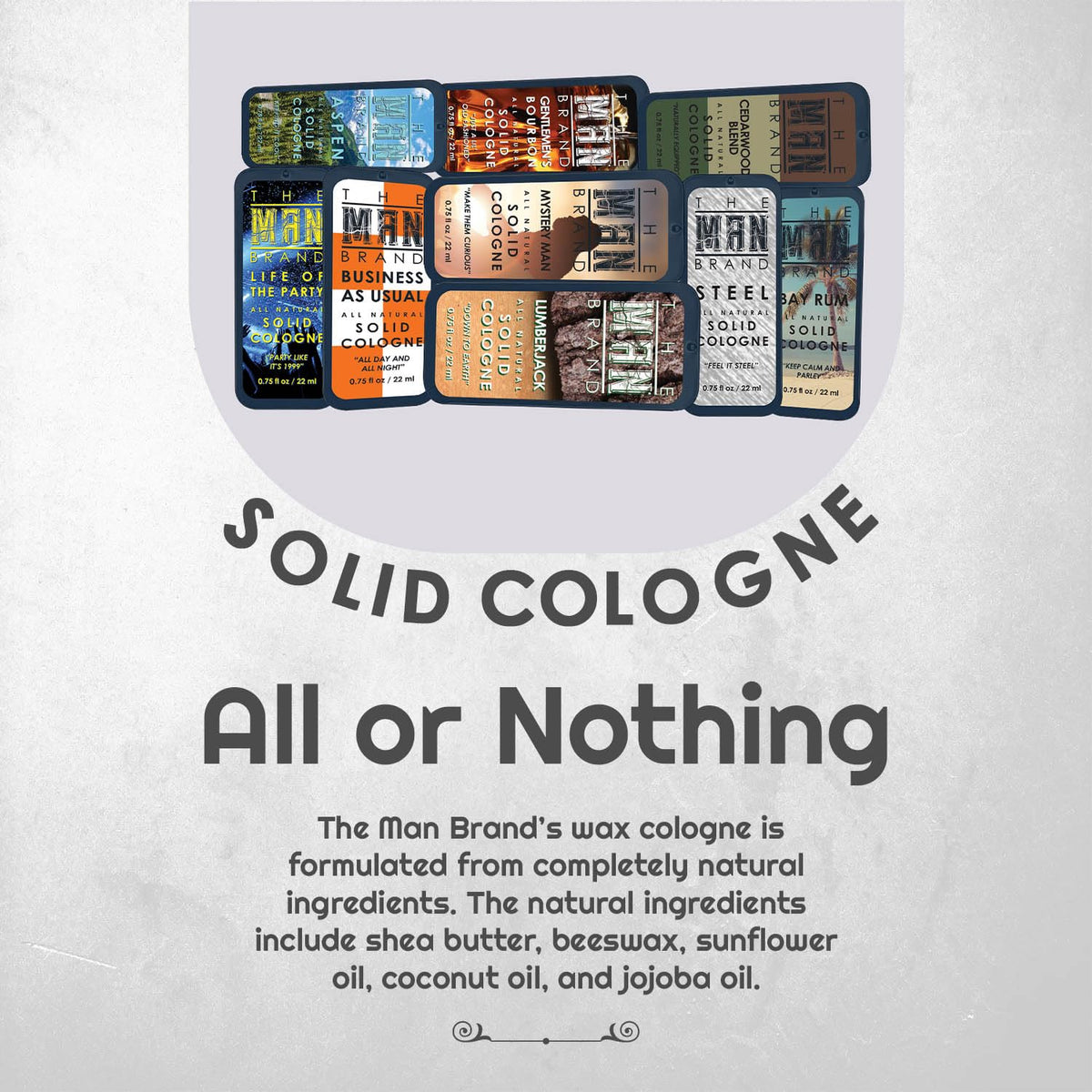 Solid Cologne Sample Set of 9 - Men's Sample Cologne Pack - Mens fragrance Sampler Set - Mens