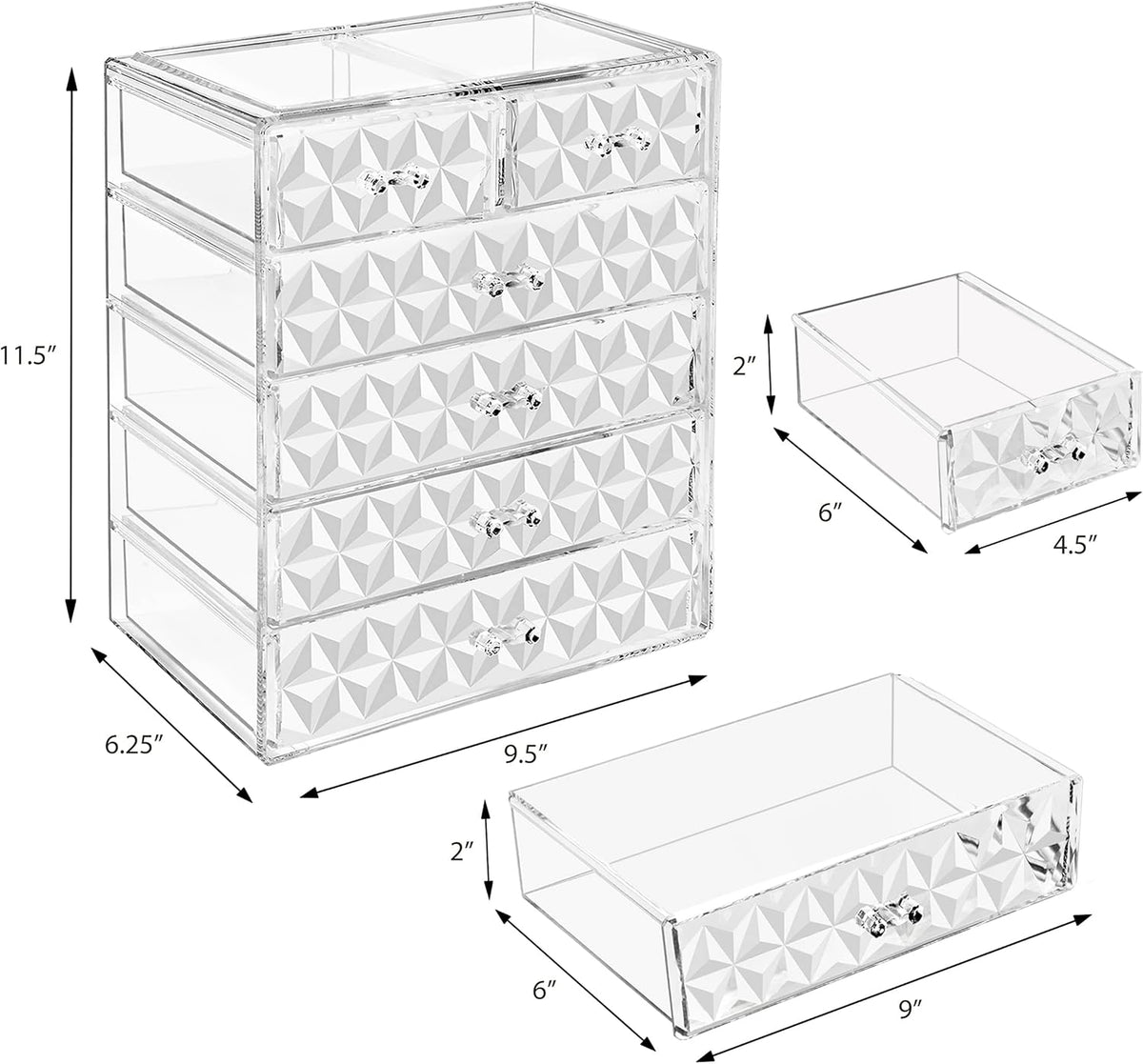 Sorbus Acrylic Makeup Organizer - Organization and Storage Case for Cosmetics Make Up & Jewelry