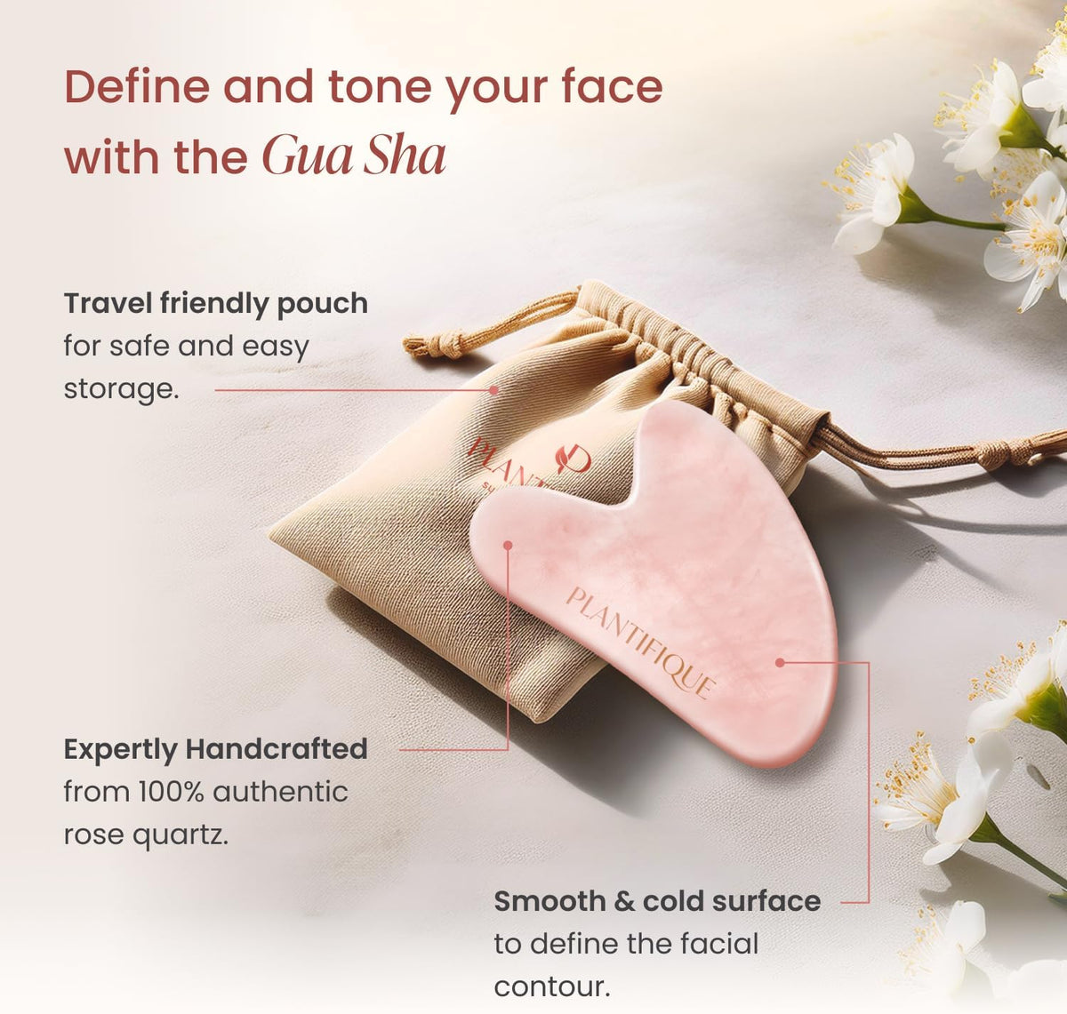 PLANTIFIQUE Massage Ritual Set: Premium Certified Jade Gua Sha + Jojoba Oil & AHA Serum Skin Care