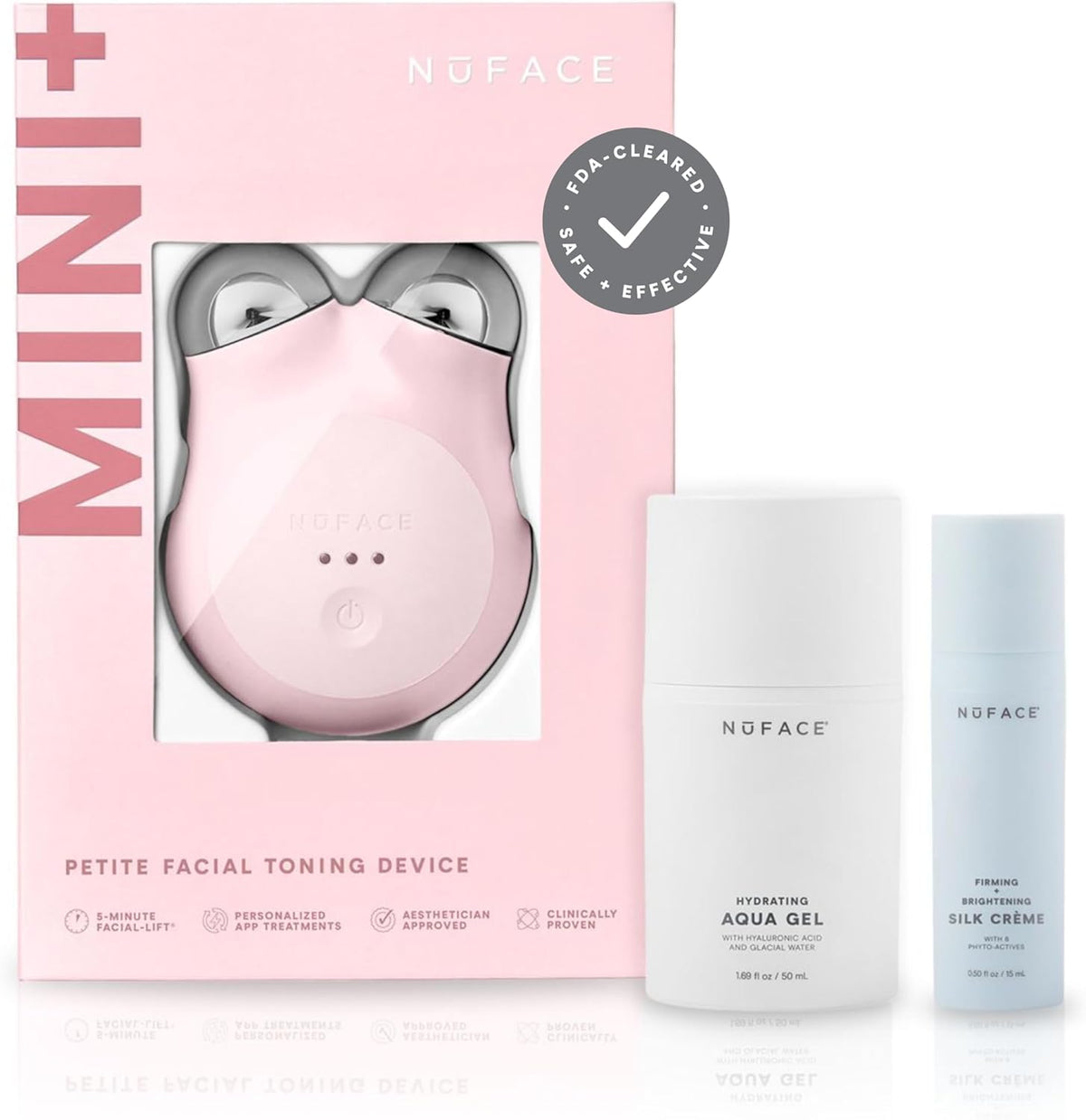 NuFACE MINI+ Microcurrent Facial Device Kit - FDA Cleared Face Sculpting & Skin Tightening Device