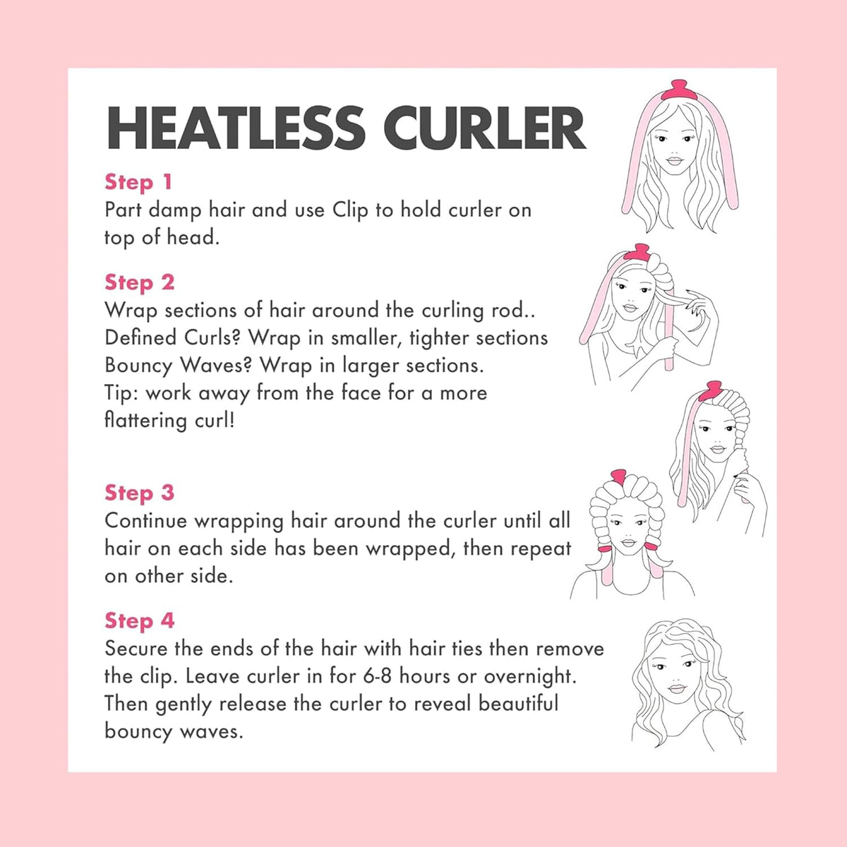 Pinkiou Heatless Curlers Overnight,Hair Curler to Sleep In, No Heat Hair Roller for Long & Short