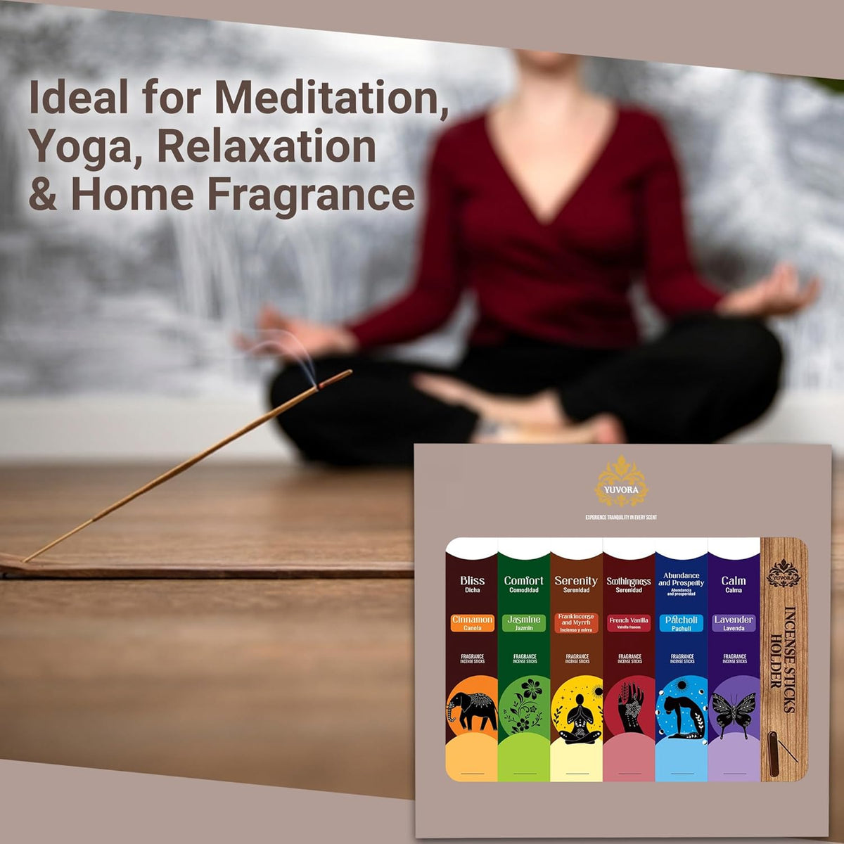 Aromatic Incense Sticks Gift Set – 120 Natural & Non-Toxic Incense Sticks | 6 Soothing Scents |