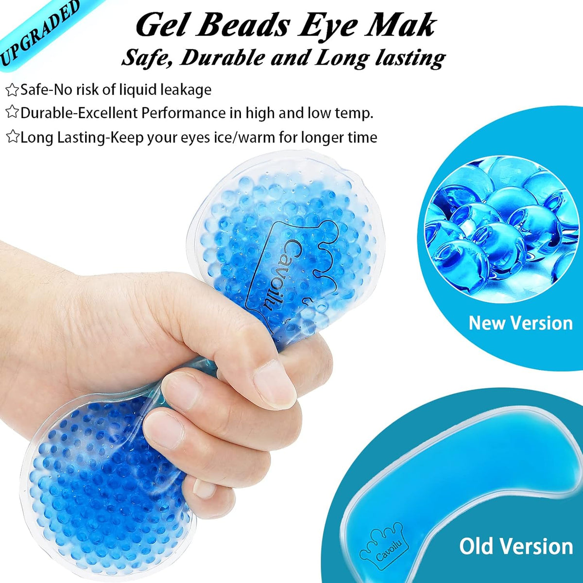 Eye Mask, Cooling Sleep Mask Gel Eye Mask for Sleeping, Black Silk Sleeping Mask for Travel, Gifts