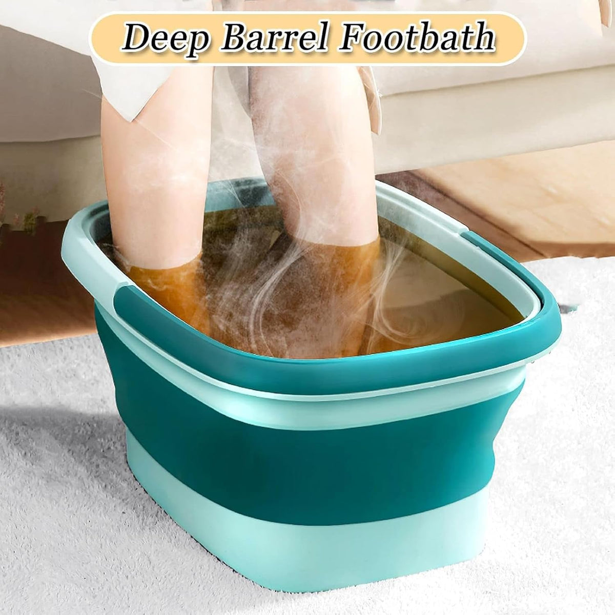 Collapsible Foot Spa Bath Massager for Dry Cracked Feet, Feet Soaking Tub with Massage Acupoint