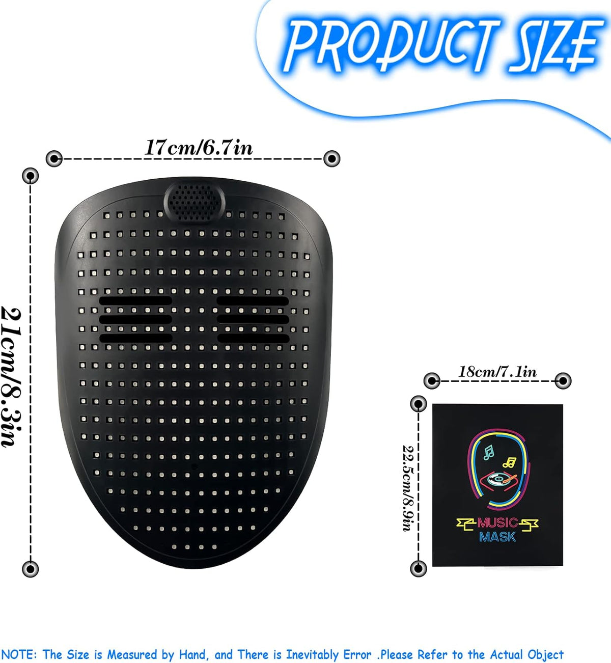 Depointer Life Led Mask with Gesture Sensing,Unisex LED Lighted Face Transforming Mask for Costume