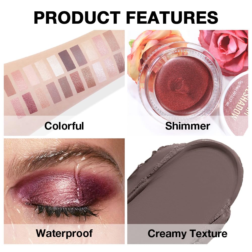 Single Cream Chocolate Matte Eyeshadow Palette Makeup, Natural Single Mini Instant Holographic