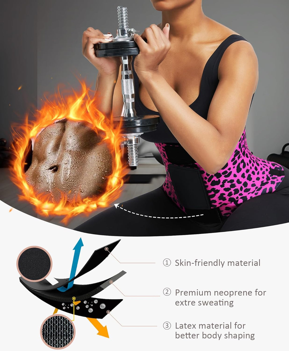 FeelinGirl Waist Trainer Belt Waist Cincher Trimmer Ab Belt Tummy Control Body Shaper with Triple