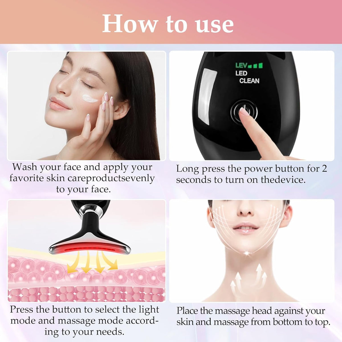 Facial and Neck Massager, Lymphatic Drainage Facial Massager Designed Specifically for The Face and