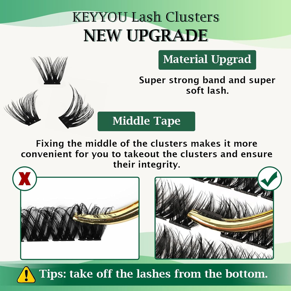 Lash Clusters,96 Pcs Cluster Lashes Y07 D Curl 8-18MIX DIY Lash Extensions Eyelash Clusters,KEYYOU