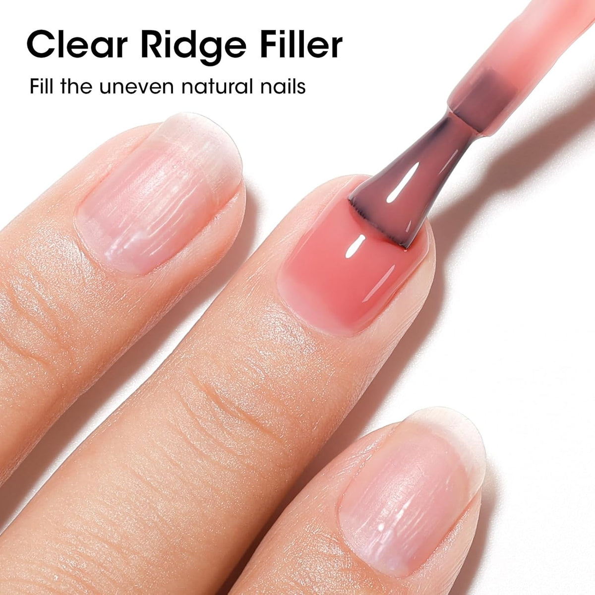 GELLEN 4-In-1 Illuminating Nail Concealer Base Coat Polish Dusty Rose Pink, Sheer Nail Strengthener